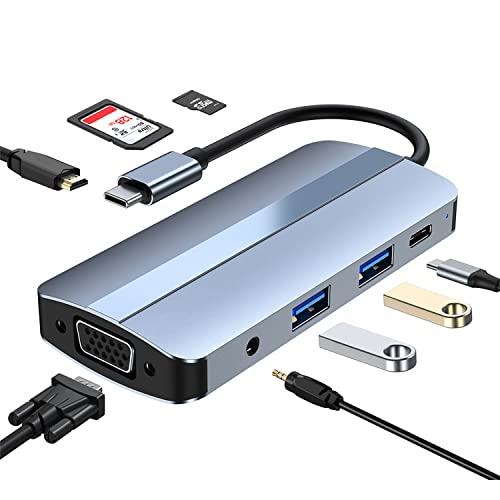 8 in 1 USB C Laptop Docking Station, Laptop Hub USB Type-C to HDMI | VGA | USB 3.0 | USB 2.0 | 3.5 MM Audio | SD&TF | PD 100W Fast Charging for iPhone,MacBook,iPad,More Type C Tablet PC Phone 8 in 1 USB C Laptop Docking Station, Laptop Hub USB Type-C to HDMI | VGA | USB 3.0 | USB 2.0 | 3.5 MM Audio | SD&TF | PD 100W Fast Charging for iPhone,MacBook,iPad,More Type C Tablet PC Phone von JZ
