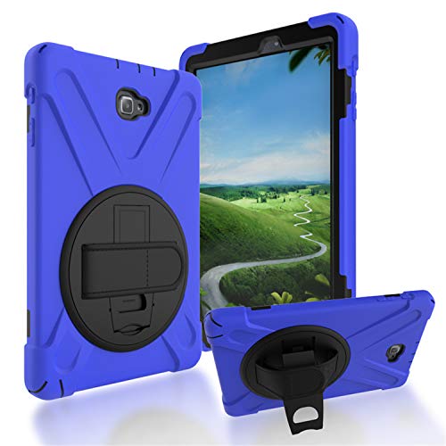 JZ 360 Degrees Kickstand Hülle Cover Compatible with Galaxy Tab A 10.1 2016 with S Pen SM-P580 Stand Hülle with Wrist Strap and Shoulder Strap - Blue JZ 360 Degrees Kickstand Hülle Cover Compatible with Galaxy Tab A 10.1 2016 with S Pen SM-P580 Stand Hülle with Wrist Strap and Shoulder Strap - Blue von JZ
