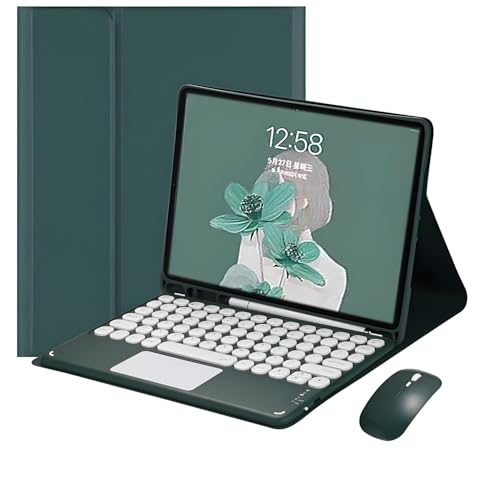 JZ Combo Magnetic Touch Keyboard Case für iPad Mini 6th Gen /7th 7 Generation (A17 Pro) 2024 Case mit Tastaturbedeckung & Maus(Stift Nicht enthalten) - Dark Green von JZ