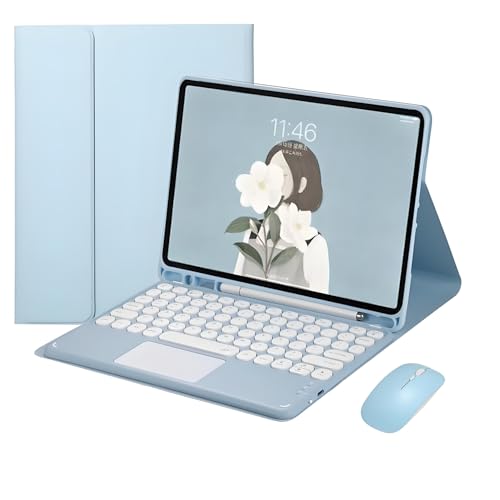 JZ Combo Magnetic Touch Keyboard Case für iPad Pro 13-inch M4 2024 Case mit Tastaturbedeckung & Maus(Stift Nicht enthalten) ﻿ for iPad Pro 13 inch - Blue von JZ