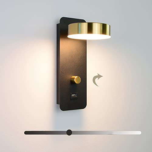 JZCDR Bett Wandleuchte LED Innen Mit Schalter Wandlampe mit USB Anschluss Moderne Leselampe Wand Helligkeit Dimmbare Wandbeleuchtung Schwenkbar Drehbar Wandspot Schlafzimmer Kinderzimmer Wohnzimmer JZCDR Bett Wandleuchte LED Innen Mit Schalter Wandlampe mit USB Anschluss Moderne Leselampe Wand Helligkeit Dimmbare Wandbeleuchtung Schwenkbar Drehbar Wandspot Schlafzimmer Kinderzimmer Wohnzimmer von JZCDR