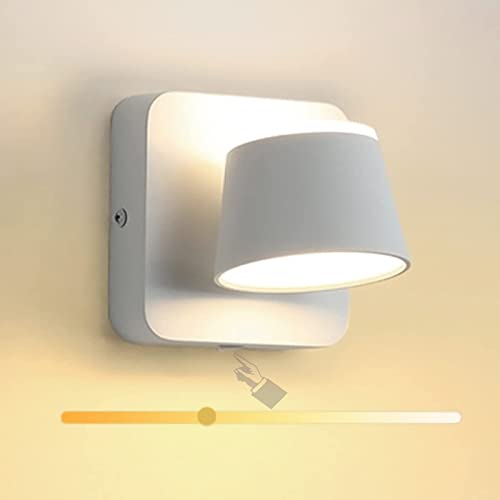 JZCDR Schwenkbar Wandlampe Innen LED Wandleuchte mit Schalter Dimmbar Wand Bett Leselampe Moderne Up Down Beleuchtung Deko Schlafzimmer Kinderzimmer Wohnzimmer Badezimmer Flur Balkon Weiß von JZCDR