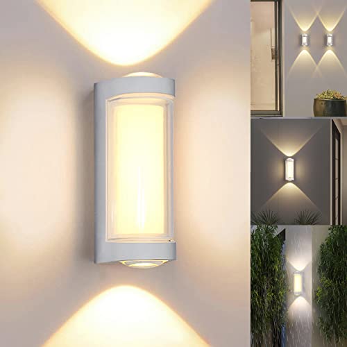 JZCDR Weiß Aussenlampe Außenwandleuchte LED Wandleuchte Aussen Hoflampe Außenleuchte Auf und Ab Wandbeleuchtung Wasserdicht IP65 Leuchten Außen Wand Außenlampe Warmweiß 3000K Außenlampe für Garten JZCDR Weiß Aussenlampe Außenwandleuchte LED Wandleuchte Aussen Hoflampe Außenleuchte Auf und Ab Wandbeleuchtung Wasserdicht IP65 Leuchten Außen Wand Außenlampe Warmweiß 3000K Außenlampe für Garten von JZCDR