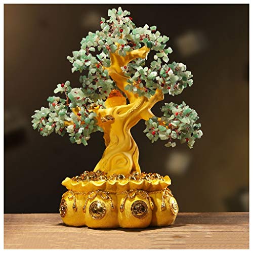 Bonsai Money Crystal Tree Tree Citrine Tree of Life (Stil 4) Edelsteine ​​Kristallbaum Goldener Füllhorn Bonsai Feng Shui Geldbaum für Heilung und Glück 16,9 Zoll Feng Shui Fortune Tree (Farbe: B) von JZFOACHR