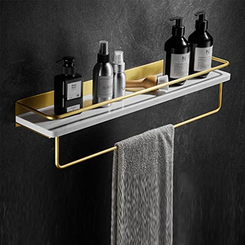 JZFOACHR Badezimmerregal Dusche Caddy Marmor Waschbeasin Kosmetik Lagertuch Handtuch Rack Spiegel Spiegel Schminktisch Wandmontage Organizer Regal rostfeste robuste dauerhafte Küchenregale/Weiß 30 cm von JZFOACHR