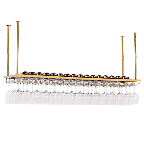 JZFOACHR Deckenhänge Bar Einheit Decke Weinständer, hängende Weinglashalterin, Weinflaschenregal mit Goblet -Stielregal, Metall -Schwimmweinregal, für unter Schrank, Bar, Küche (OneColor 120 x 30 cm) JZFOACHR Deckenhänge Bar Einheit Decke Weinständer, hängende Weinglashalterin, Weinflaschenregal mit Goblet -Stielregal, Metall -Schwimmweinregal, für unter Schrank, Bar, Küche (OneColor 120 x 30 cm) von JZFOACHR