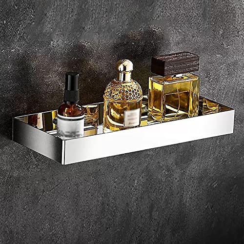 JZFOACHR Dusch Caddy Badezimmer Regale mit Handtuchstange schwimmende Regale wandmontierte rostfeste Duschregal Kosmetik Shampoo Lagerregale Küchenregale Gewürzregal/50 cm Einzelschicht von JZFOACHR
