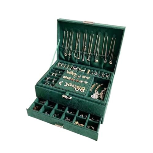 JZFOACHR Tragbare Schmuckschachtel mehrschichtige Schubladen großer Kapazität Schmuck Aufbewahrungsbox Ohrringe Ohrringe Schmuck Aufbewahrungsbox Display Box Frauen Mädchen Schmuckschachtel von JZFOACHR