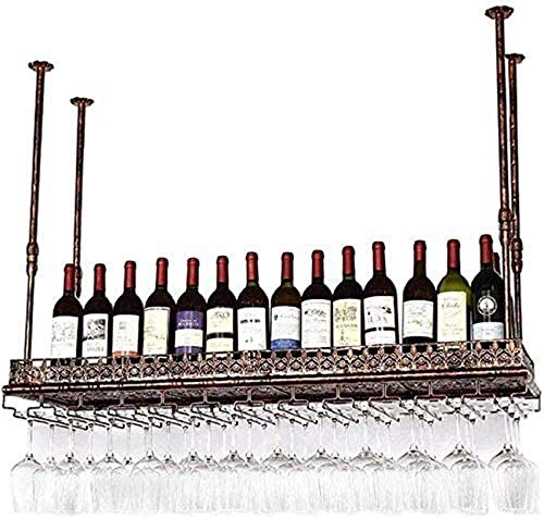JZFOACHR Weinregale, Weinliebhaber/schwimmende Weinregal Weinglas Rack Weinregal Verstellbares Höhen Deckenmontaged Hanging Weinflaschenhalter Metall Eisen Glashalter Hocher Tasse Halter von JZFOACHR