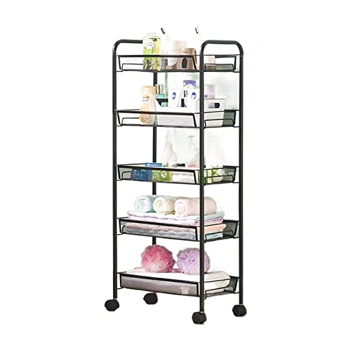 Küchenlagerständer abnehmbare Räder mit Rädern mit Rädern mit mehrschichtigen Gemüse- und Obst-Lagerregalregalregalen für mehrschichtige Gemüse- und Obst-Regalregalregale (Farbe: A-5-Schichten) (C 5 von JZFOACHR