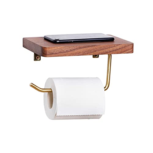 Papierhandtuchrollenhalter Holzpapierhalter Toilettenpapierbad Badezimmer Messing Toilettenpapierhalter kreativer Rollpapierhalter Toilettenpapierbox (Farbe: Braun, Größe: 20x12x1.7 cm) von JZFOACHR