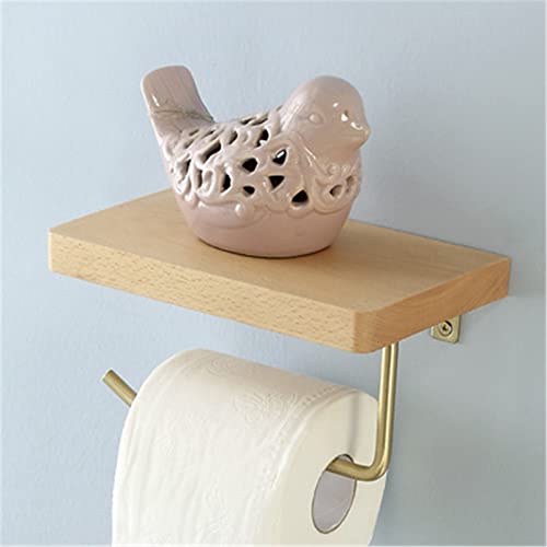 Papierhandtuchrollenhalter Holzpapierhalter Toilettenpapierbad Badezimmer Messing Toilettenpapierhalter kreativer Rollpapierhalter Toilettenpapierbox (Farbe: Braun, Größe: 20x12x1.7 cm) von JZFOACHR
