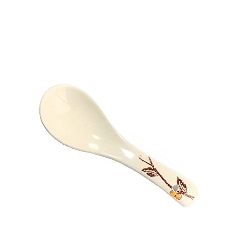 Teelöffel 6 PCs Keramiklöffel Haus essen Löffel kleine Suppenlöffel für Zuhause, Küche (Farbe: B) von JZFOACHR