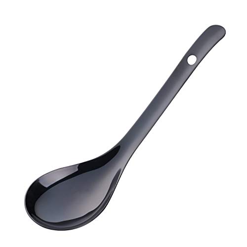 Teelöffel Reislöffel langes Griff Suppe Brei Rice Scoop Löffel Geschirr Küchenwerkzeuge Tischgeschirr Home Flatware Löffel für Zuhause, Küche (Farbe: Silber Reisschaufel) von JZFOACHR