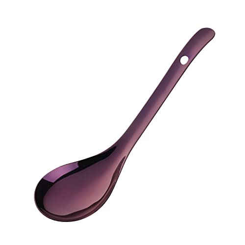 Teelöffel Reislöffel langes Griff Suppe Brei Rice Scoop Löffel Geschirr Küchenwerkzeuge Tischgeschirr Home Flatware Löffel zu Hause, Küche (Farbe: Lila Reisschaufel) von JZFOACHR
