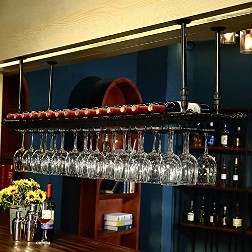 Weinregal Hängende Regale Höhenhöhe verstellbare Flaschenregale schwimmende Regale Deckenweinregal Weinregal Wand montiert leicht zu installieren Weinglashalter Weinregal Weinglas Hold (schwarz 47*12 Weinregal Hängende Regale Höhenhöhe verstellbare Flaschenregale schwimmende Regale Deckenweinregal Weinregal Wand montiert leicht zu installieren Weinglashalter Weinregal Weinglas Hold (schwarz 47*12 von JZFOACHR