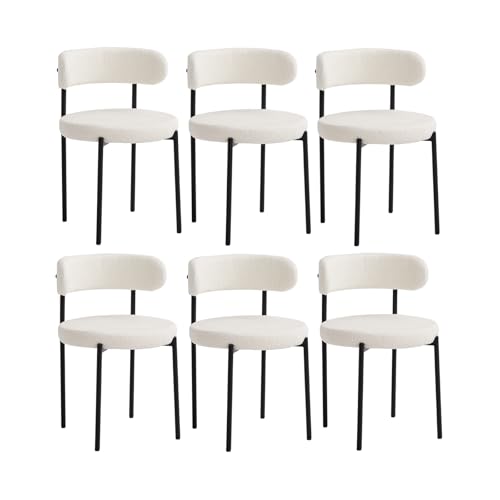 JZGORC 6er Set Esszimmerstuhl, Teddy-Samt-Polsterstuhl, Geeignet für Esszimmer, Wohnzimmer, Schlafzimmer, Konferenzraum – Weiß JZGORC 6er Set Esszimmerstuhl, Teddy-Samt-Polsterstuhl, Geeignet für Esszimmer, Wohnzimmer, Schlafzimmer, Konferenzraum – Weiß von JZGORC