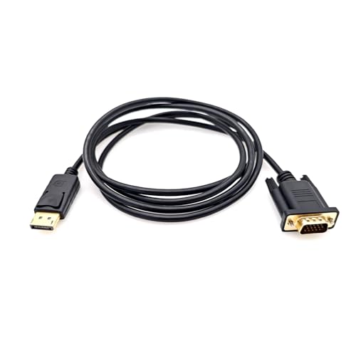 JZK 1.8 m DisplayPort auf VGA Kabel, vergoldetes unidirektionales DP Stecker auf VGA Stecker Adapterkabel für Laptop, Projektor, Monitor, HDTV, nicht kompatibel mit HDMI oder USB JZK 1.8 m DisplayPort auf VGA Kabel, vergoldetes unidirektionales DP Stecker auf VGA Stecker Adapterkabel für Laptop, Projektor, Monitor, HDTV, nicht kompatibel mit HDMI oder USB von JZK
