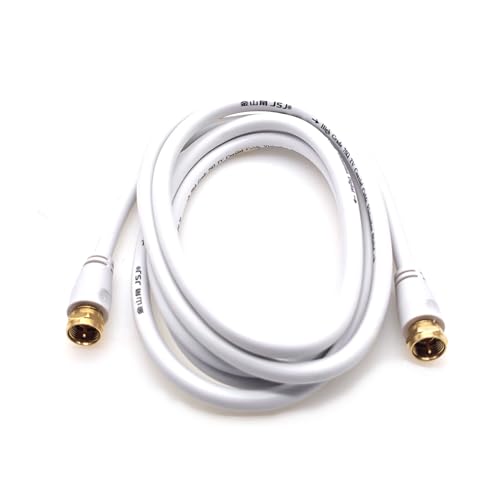 JZK 1.8 m weißes RF SAT TV Antennen Koaxialkabel, F-Typ Stecker auf Stecker, vergoldete Koaxialstecker für HDTV, DVB-S DVB-S2 Radio, Set-Top Box JZK 1.8 m weißes RF SAT TV Antennen Koaxialkabel, F-Typ Stecker auf Stecker, vergoldete Koaxialstecker für HDTV, DVB-S DVB-S2 Radio, Set-Top Box von JZK