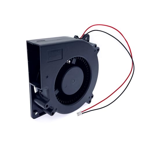 JZK 12 x 12 x 3.2 cm, 120 mm 12 V Gebläse 3000 U/min, 120 x 120 x 32 mm bürstenloser Gleichstrom Kühlventilator, hohes Luftvolumen und Hochgeschwindigkeits Turbo Luftgebläse für Grillöfen von JZK