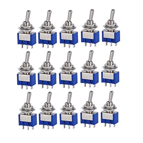 JZK 15 Stück AC 125V 6A EIN-EIN 3 Stifte 2 Position Mini Kippschalter SPDT von JZK