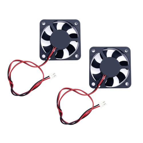 JZK 2 Stück 50 x 50 x 10 mm 2-poliger DC 12 V Mini-Lüfter mit Drähten, 5010 kleiner leiser Kühlventilator 50 mm, 5 cm bürstenloser DC-Lüfter 12 V, 3D-Druckerventilator mit Kabel und Stecker JZK 2 Stück 50 x 50 x 10 mm 2-poliger DC 12 V Mini-Lüfter mit Drähten, 5010 kleiner leiser Kühlventilator 50 mm, 5 cm bürstenloser DC-Lüfter 12 V, 3D-Druckerventilator mit Kabel und Stecker von JZK