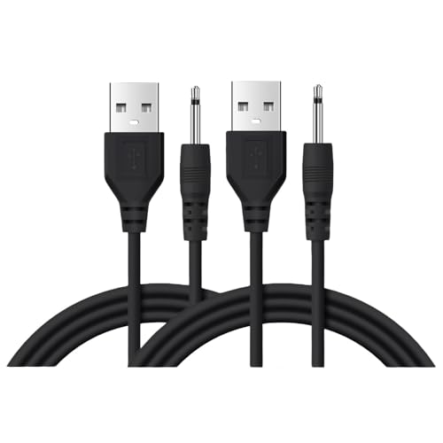 JZK 2 Stück USB auf 2.5 mm DC-Buchse 1 m Ladekabel Anschlusskabel Kompatibel mit Massagestabkabel zum Aufladen von Massagegeräten, Schwarz JZK 2 Stück USB auf 2.5 mm DC-Buchse 1 m Ladekabel Anschlusskabel Kompatibel mit Massagestabkabel zum Aufladen von Massagegeräten, Schwarz von JZK