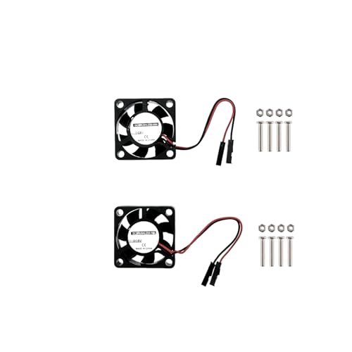 JZK 2 pcs 30 x 30 mm 2 poliger DC 5 V Mini Lüfter mit Kabeln 3007 kleiner leiser Lüfter 30 mm 3 cm Miniatur bürstenloser DC Lüfter 5 V, 3D Druckerlüfter mit Kabel, Kühlkörperlüfter von JZK
