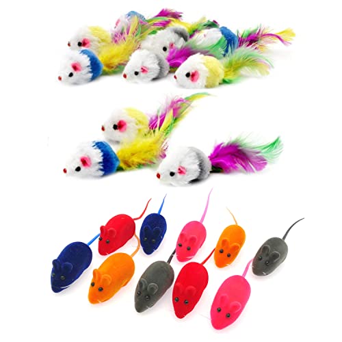 JZK 20 x Katzenspielzeug Mäuse mit Federschwänzen Mausspielzeug mit Lebensechter Klang interaktives Spielzeug für Katze Kitty JZK 20 x Katzenspielzeug Mäuse mit Federschwänzen Mausspielzeug mit Lebensechter Klang interaktives Spielzeug für Katze Kitty von JZK