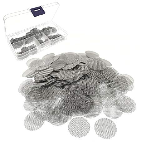 JZK 200 x Einlegesiebe aus Stahl 15mm, Silber fein Mesh Rauchen Pfeife Sieb Filter mit Kunststoff Box zum Rauchen von Bongs und Tabakpfeifen JZK 200 x Einlegesiebe aus Stahl 15mm, Silber fein Mesh Rauchen Pfeife Sieb Filter mit Kunststoff Box zum Rauchen von Bongs und Tabakpfeifen von JZK