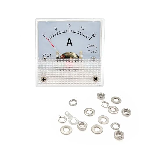 JZK 20A Amperemeter Panel Amp Messgerät, analoger Stromzähler DC 0-20A 75mv Analog Strompanel-Messgerät, Gleichstromzeiger 20 Ampere 91C4 DC Stromzeiger Amperemeter, Ampere Tester Messgerät JZK 20A Amperemeter Panel Amp Messgerät, analoger Stromzähler DC 0-20A 75mv Analog Strompanel-Messgerät, Gleichstromzeiger 20 Ampere 91C4 DC Stromzeiger Amperemeter, Ampere Tester Messgerät von JZK