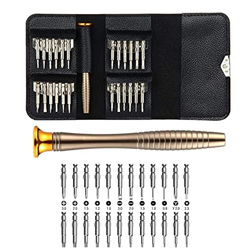 JZK 25 in 1 Schraubendreher und Magnet-Bits Set mit Tasche, Magnetisches Präzisions-Schraubendreher-Set, Torx-Schraubendreher-Kit für Handy, Laptop, Uhren, Brillen, Computer von JZK