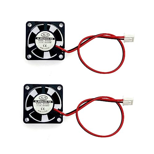 JZK 2PCS 30x30x10mm 2pin DC 12V leiser Mini Lüfter mit Kabeln 3010 kleiner leiser Lüfter 30mm 3cm Miniatur-bürstenloser DC-Lüfter 12V 3D Drucker-Lüfter mit Kabel, Kühlkörper-Lüfter von JZK