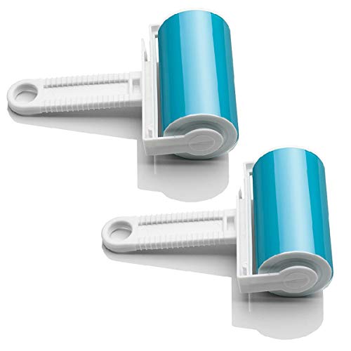 JZK 2X blau Sticky Roller Fusselrolle saugen Staub Haare Lint Kleidung Wollstaub Fluff Tierhaare, waschbar Wiederverwendbare von JZK