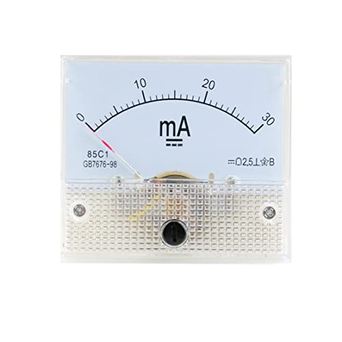 JZK Amperemeter, 30 mA, Analog-Stromzähler, Gleichstrom 0–30 mA, 85C1 Gleichstrom-Zeiger-Amperemeter, Ampere-Tester JZK Amperemeter, 30 mA, Analog-Stromzähler, Gleichstrom 0–30 mA, 85C1 Gleichstrom-Zeiger-Amperemeter, Ampere-Tester von JZK