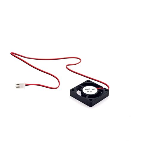 JZK 30x30x7 mm DC 5V Mini Kühllüfter 30mm mit 2-poligem Stecker, 8000 U/min, 0.08 A, 3007 Hydrauliklager kleiner bürstenloser DC Lüfter 3cm für Entwicklungsplatine, Grafikkarte, 3D-Druckerlüfter von JZK