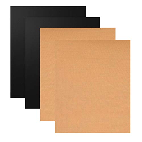 JZK 4 x PTFE BBQ Grillmatte Hitze Backmatte Wiederverwendbar Antihaft grillmatten für gasgrill Holzkohle Schutzhülle Bastelmatte von JZK