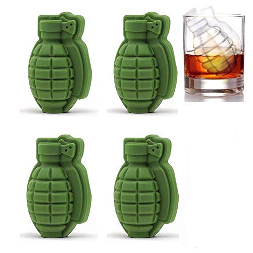 JZK 4 x Silikon 3D Granate Ice Cube Formen Eiswürfelform Eiswürfelbehälter Eiswürfelform zum Whiskey Scotch Cocktails Kaffee Fruchtsaft und Getränke von JZK