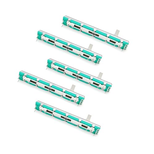 JZK 5 Stück 75 mm B103 10 K Ohm Schiebepotentiometer Bilinear 10 K elektronisches Potentiometer, 10 K Mixer Fader B10 K Dual Straight Slide Potentiometer B103 von JZK