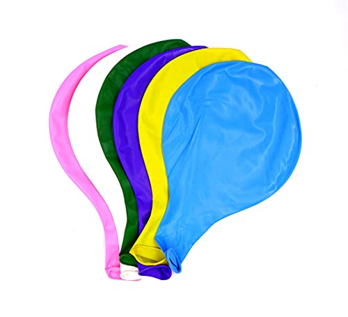 JZK 6 x Durchmesser 90cm, Riese Luftballon Latex riesige Ballon rund Gross Dekoration für Hochzeit Geburtstag Taufe Babyparty Kinder Party Festival, weiß gelb rosa blau lila grün von JZK