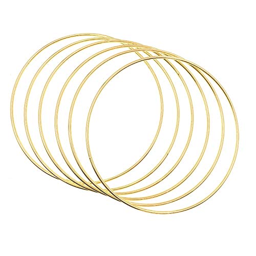 JZK 6 x große Goldfarbene Metallringe zum Basteln von 15 cm Makramee Ringen, Metallringe für Bastelarbeiten, Traumfänger Reifen, Blumenkranz Ring, Wandbehang Dekor von JZK