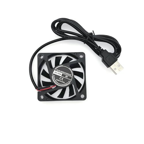 JZK 60x60x10 mm DC 5V Mini Lüfter - 60mm 6cm bürstenloser DC-Lüfter für PC-Gehäuse und 3D-Drucker mit USB-Kabel und -Stecker JZK 60x60x10 mm DC 5V Mini Lüfter - 60mm 6cm bürstenloser DC-Lüfter für PC-Gehäuse und 3D-Drucker mit USB-Kabel und -Stecker von JZK