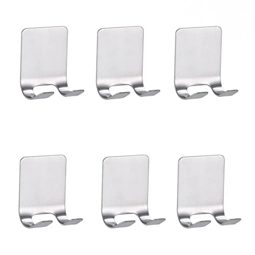 JZK 6X Selbstklebender Rasiererhalter für die Wand, kein Bohren Küchenhaken Edelstahl, Badetuchhaken, wasserdichter Wandhaken, Kleiderhaken von JZK