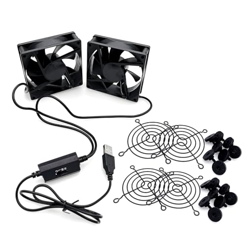 JZK 80 mm Dual 5 V USB DC-Lüfter mit 3 einstellbaren Geschwindigkeiten, PC-Gehäuselüfter, bürstenloser 8025 USB-Lüfter mit Metallgittern für Computer, Router, CPU, TV-Box, AVR JZK 80 mm Dual 5 V USB DC-Lüfter mit 3 einstellbaren Geschwindigkeiten, PC-Gehäuselüfter, bürstenloser 8025 USB-Lüfter mit Metallgittern für Computer, Router, CPU, TV-Box, AVR von JZK