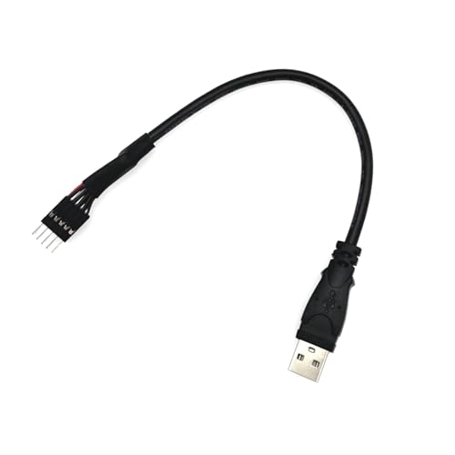 JZK 9-poliges Motherboard-Stecker-Header-Kabel zu USB 2.0 Typ A Stecker, Verbindungsadapter PC zu USB-Stecker von JZK