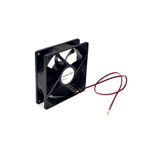 JZK 92x92x25mm DC 12V 2-poliger bürstenloser Kühllüfter 92mm, 0.06A, 2400 U/min, 9225 Kugellager kleiner DC Lüfter zur Kühlung oder Belüftung, PC-Gehäuselüfter, 9.2 x 2.5 cm von JZK