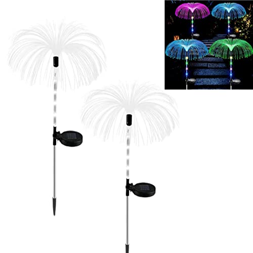 JZK Bunte Solar-Gartenleuchten – Set mit 2 wasserfesten LED-Quallen-Leuchten mit mehreren Farbtransformationsmodi für Außenterrassen und Gärten JZK Bunte Solar-Gartenleuchten – Set mit 2 wasserfesten LED-Quallen-Leuchten mit mehreren Farbtransformationsmodi für Außenterrassen und Gärten von JZK