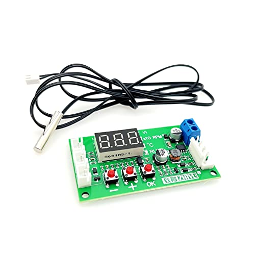 JZK Digitales PWM-Treibermodul, DC 12 V 24 V 48 V PWM 4-Draht-Lüftertemperaturregler Drehzahlregler-Anzeigemodul für PC-Lüfter, PWM-Temp-Modul von JZK