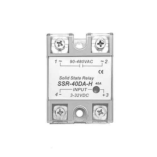 JZK Eingang 3-32 V DC, Ausgang 90-480 V AC, SSR-40DA-H 40A Halbleiterrelaismodul SSR 40 DA H, einphasiges Halbleiterrelais DC zu AC von JZK