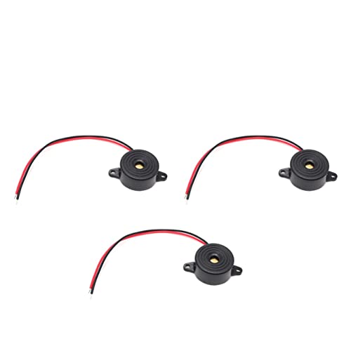 JZK Elektronischer Summer, DC 3–24 V, elektronischer Alarmton, Piezo-Summer, aktiver Summeralarm, elektronischer Alarm-Summer mit Drahtkabeln, 3 Stück von JZK